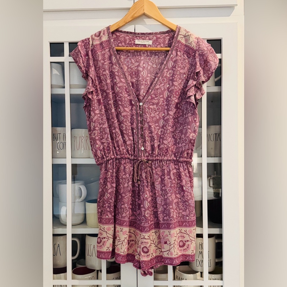 Spell Floral lavender romper- size Medium